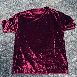 🆕Crushed Velvet top *Burgundy color*